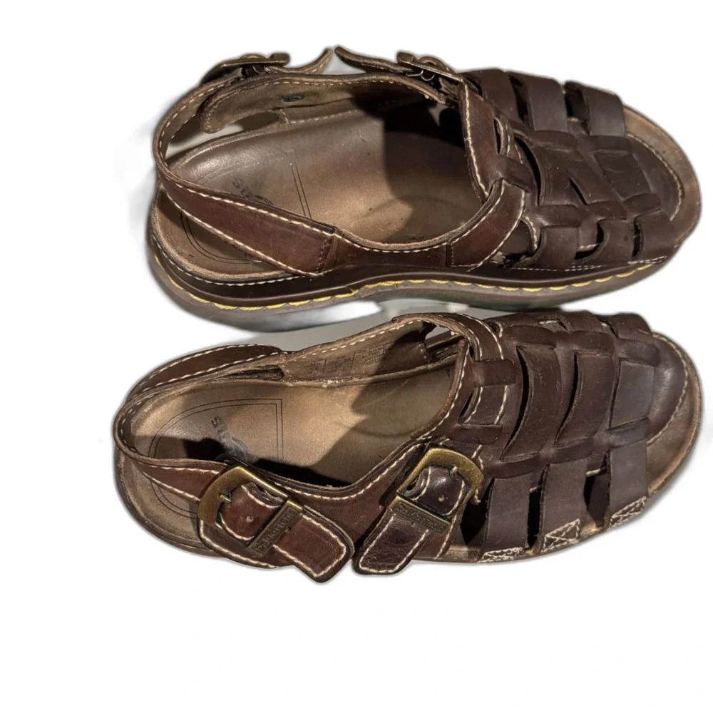 Dr. Martens Fisherman Sandals Brown Leather Chunky Y2K Grunge Men 10 Women 11